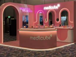 medicube exhibition stand build at Coventry Building Society Arena